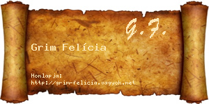 Grim Felícia névjegykártya